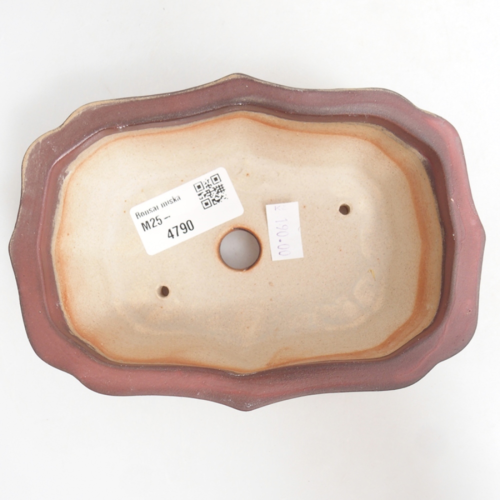 Bol à bonsaï en céramique 15,5 x 11,5 x 4,5 cm, rose
