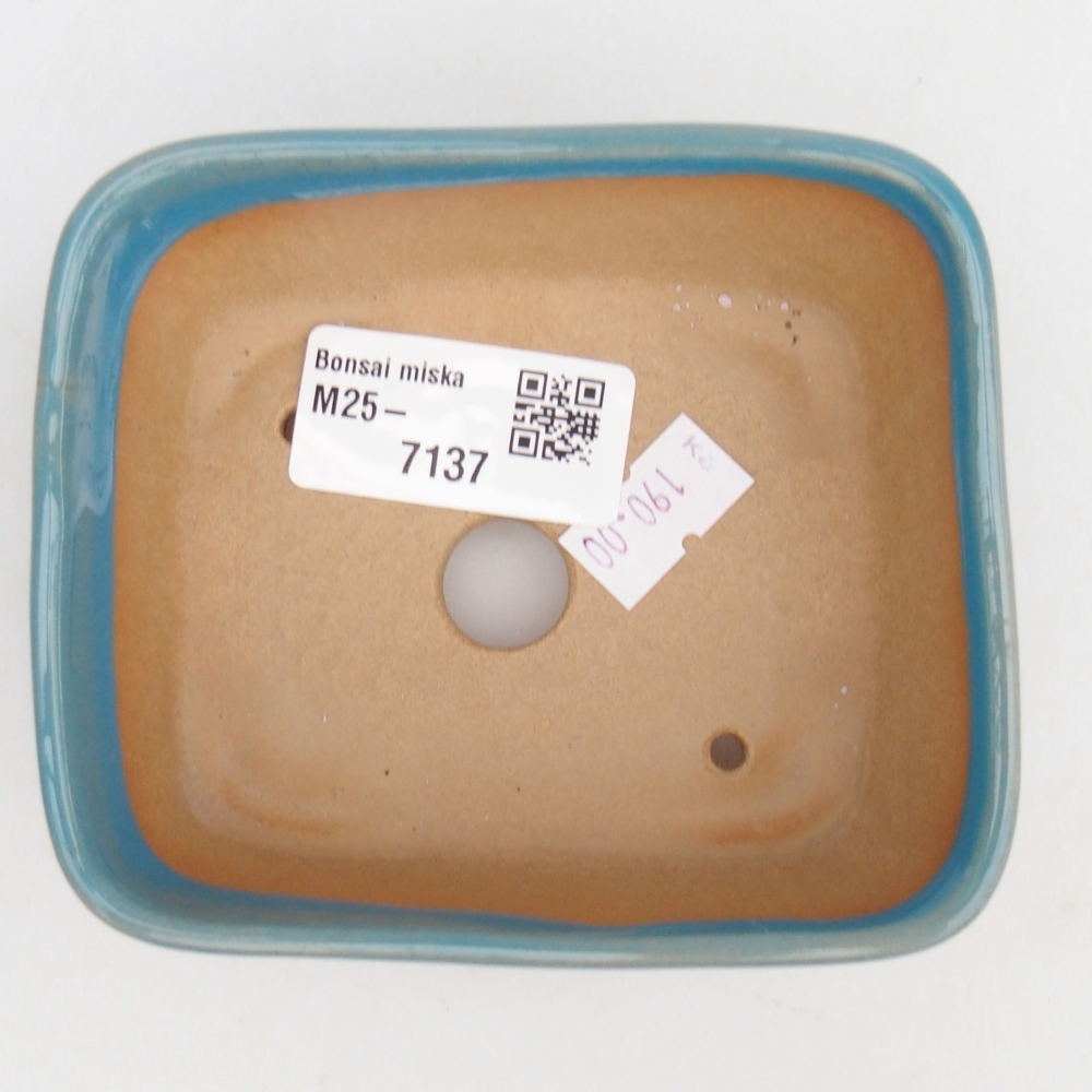 Bol à bonsaï en céramique 10,5 x 8,5 x 4 cm, couleur bleu