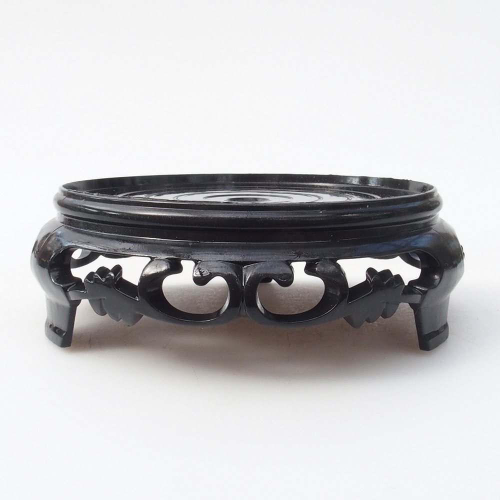 Table à bonsaï en plastique ronde 11 x 11 x 3,5 cm, couleur noire