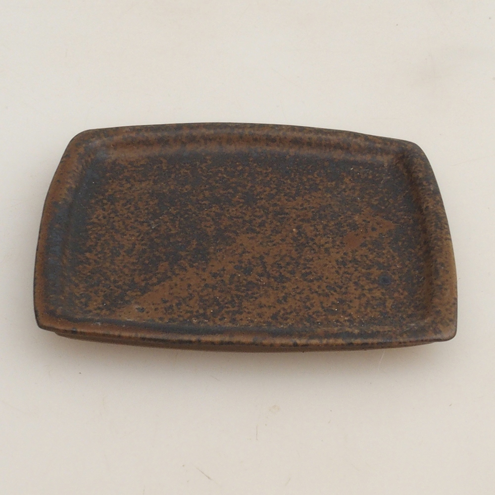 Soucoupe en céramique H11 - 11,5 x 9,5 x 1 cm - marron