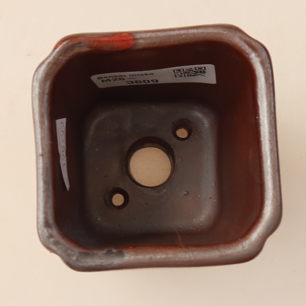 Pot à bonsaï en céramique 7 x 7 x 8,5 cm, couleur métallique