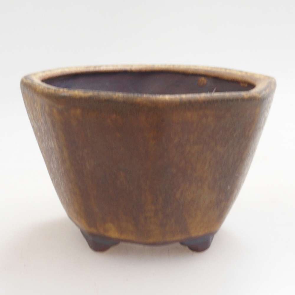 Bol à bonsaï en céramique 10 x 8,5 x 4 cm, brun