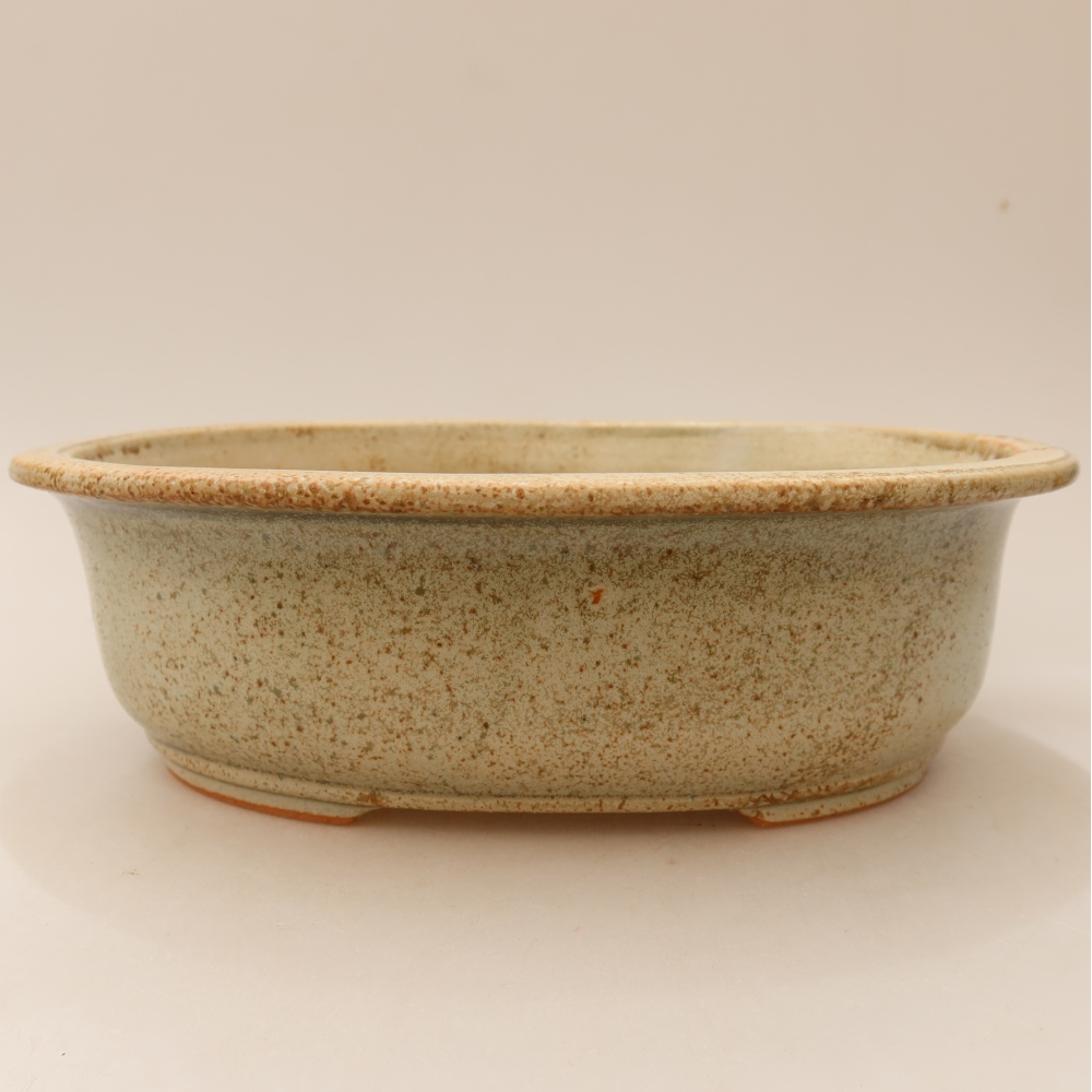 Bol à bonsaï en céramique 23 x 19 x 7 cm, brun