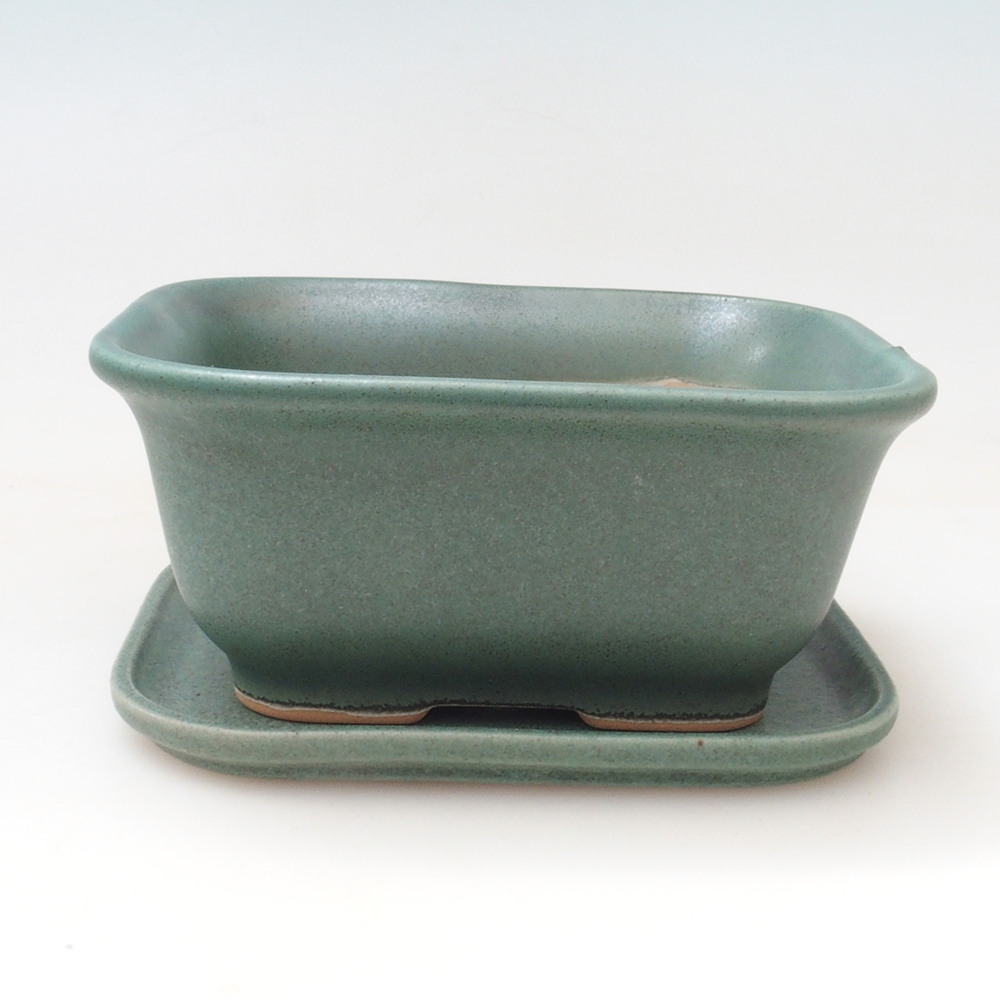 Bol bonsaï + soucoupe H38 - 12x10x5,5 cm - vert