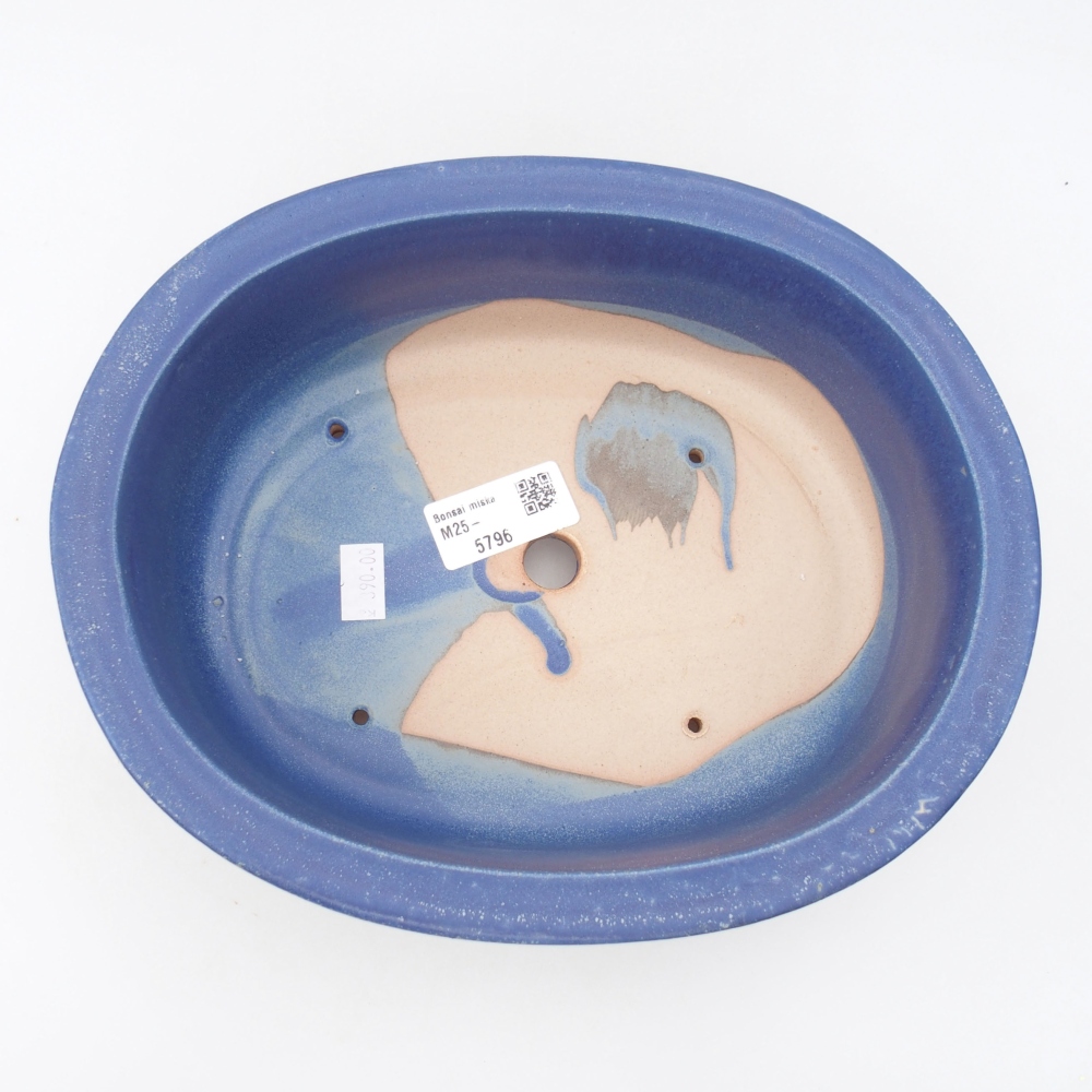 Bol à bonsaï en céramique 23 x 19,5 x 7 cm, couleur bleu