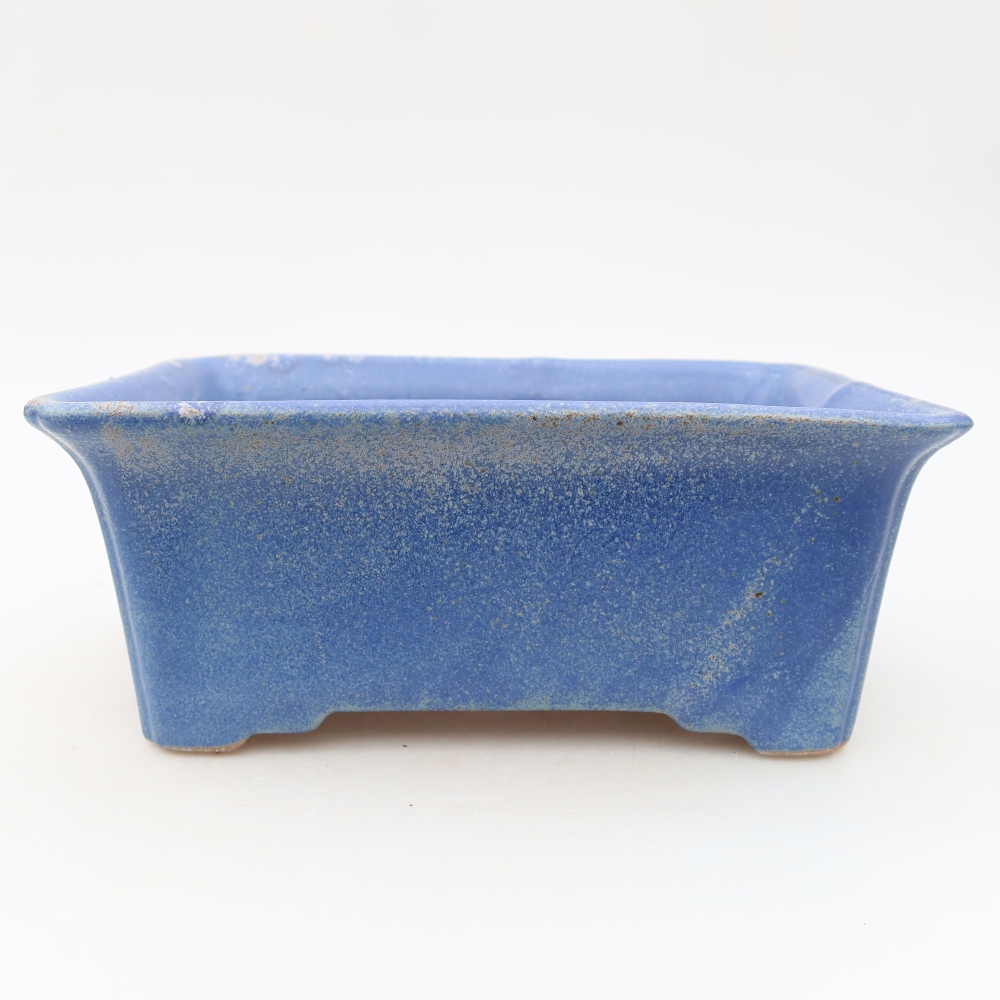 Pot à bonsaï en céramique 18 x 13,5 x 7,5 cm, couleur bleue
