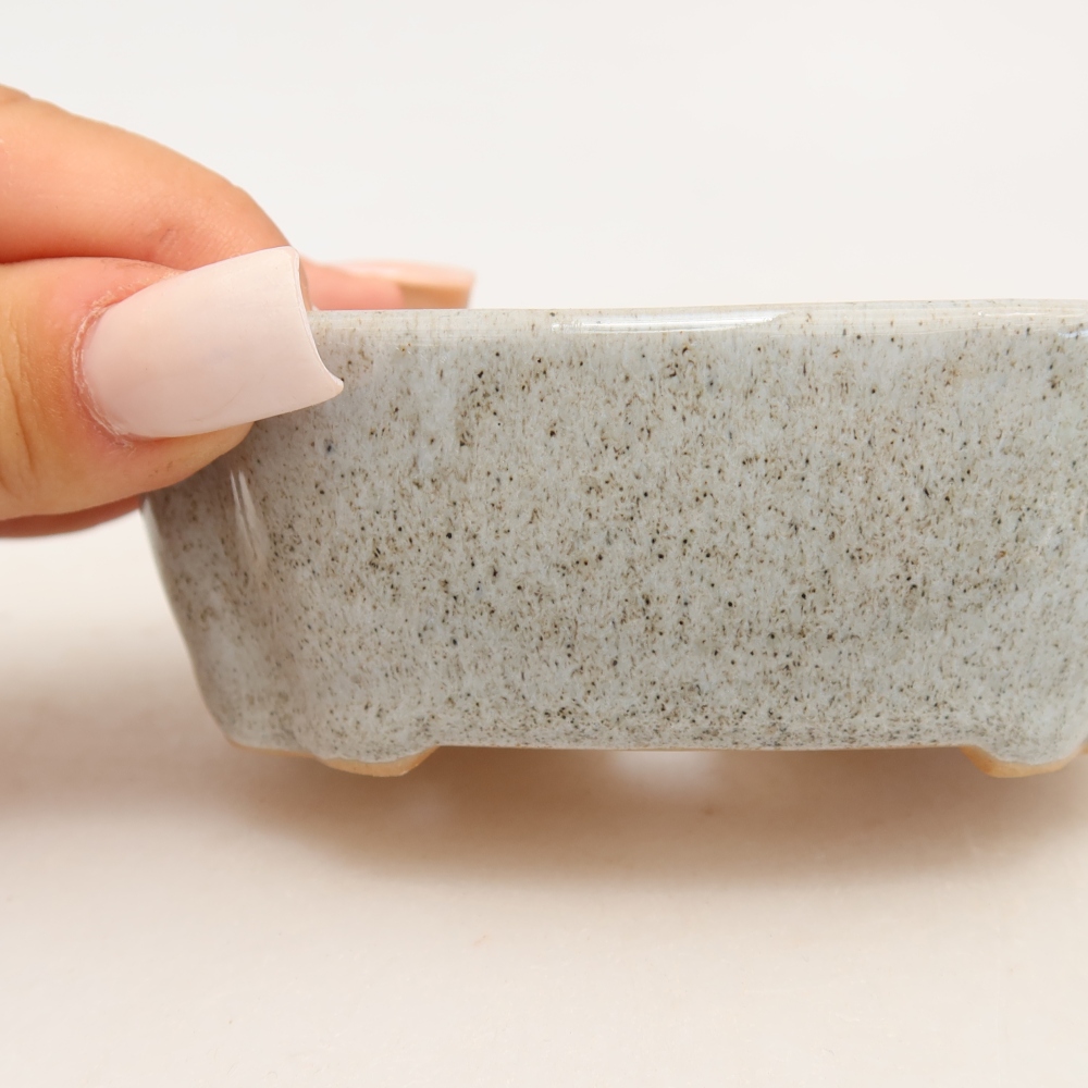 Pot à bonsaï en céramique 10,5 x 8 x 4 cm, couleur grise