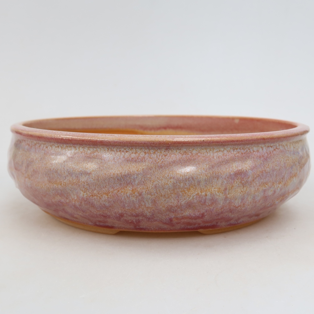 Bol à bonsaï en céramique 21,5 x 21,5 x 6 cm, rose