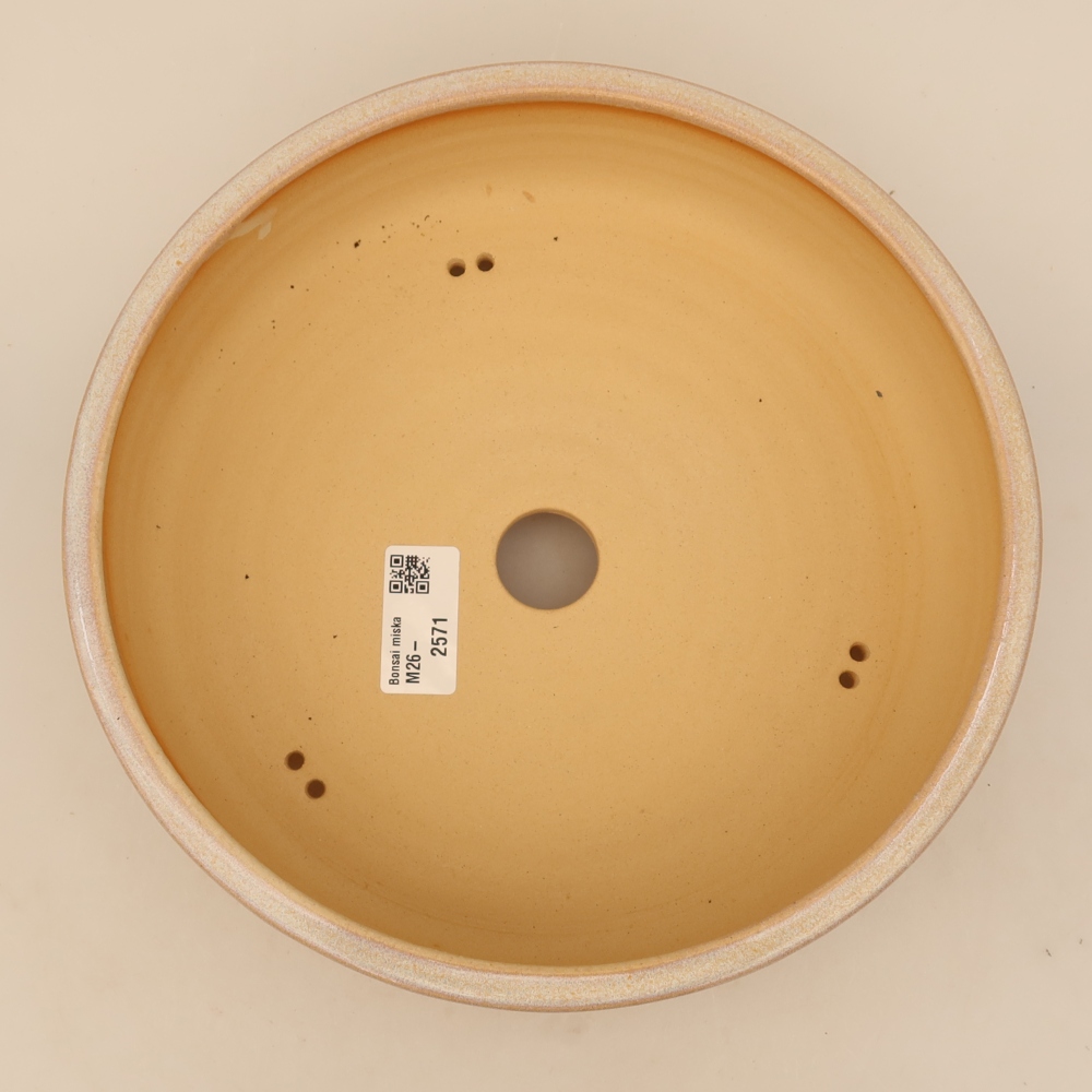 Pot à bonsaï en céramique 23 x 23 x 6,5 cm, couleur beige