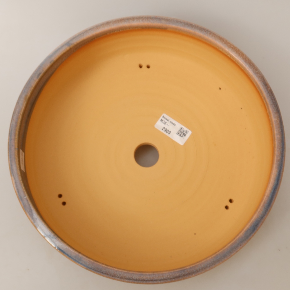 Pot à bonsaï en céramique 28 x 28 x 8 cm, couleur bleue