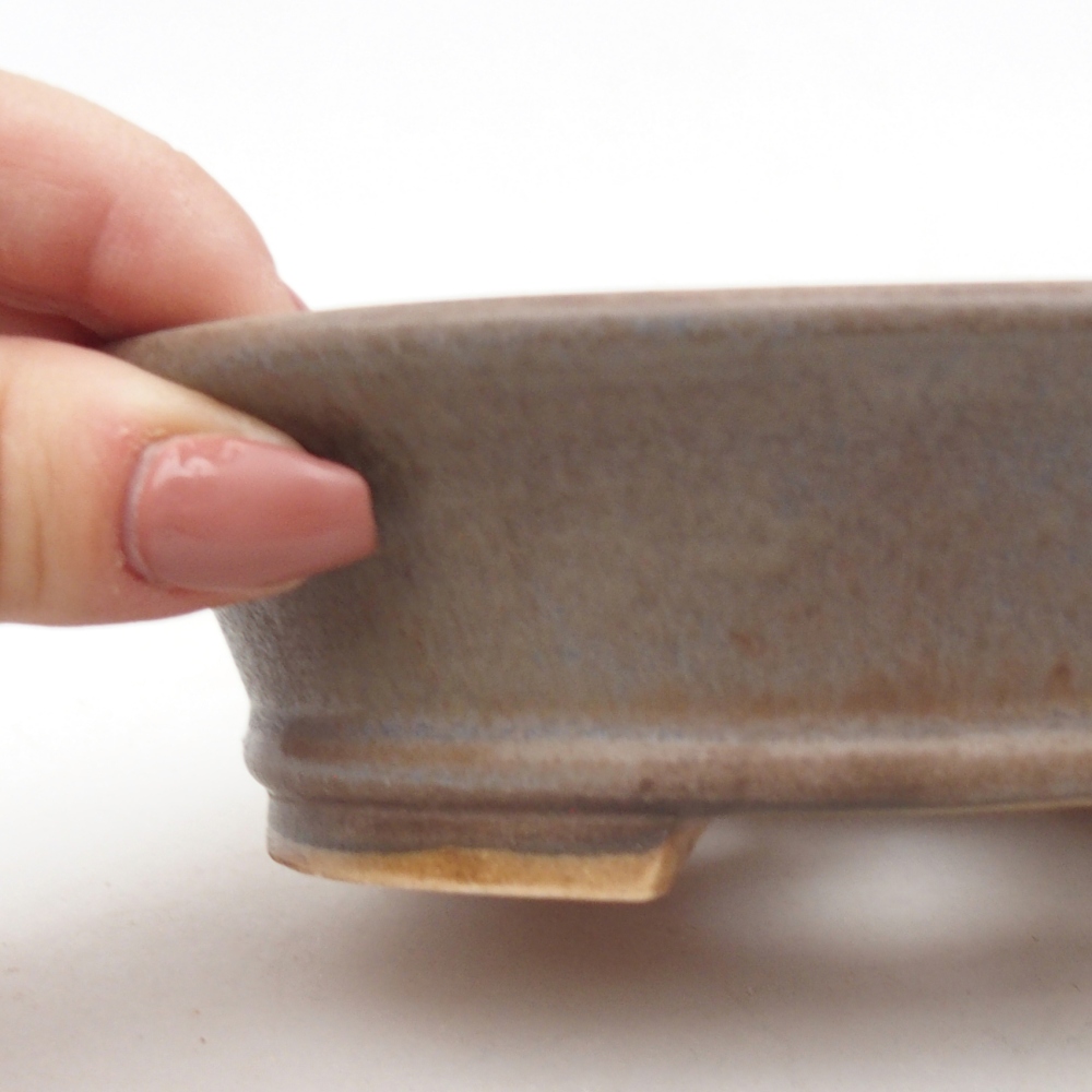 Bol à bonsaï en céramique 14,5 x 12,5 x 4 cm, couleur bleu