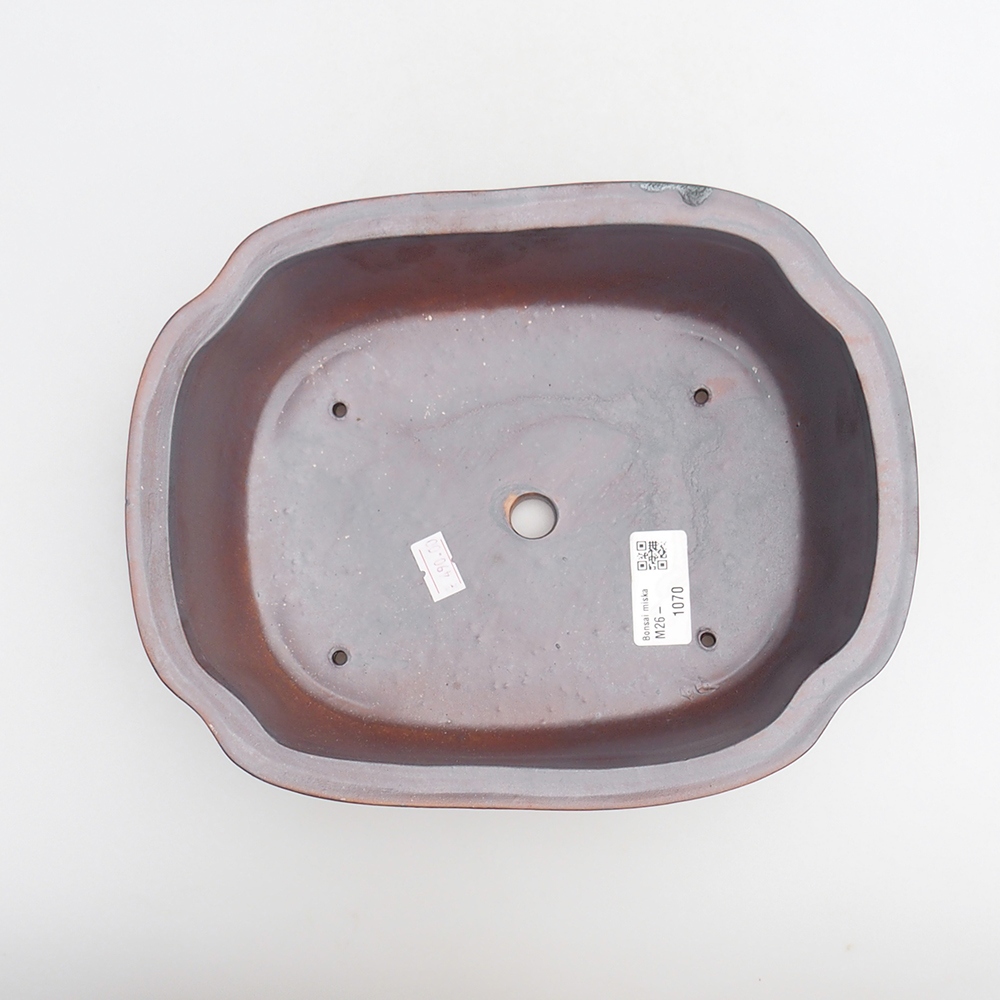 Bol à bonsaï en céramique 24 x 19,5 x 7 cm, couleur métal