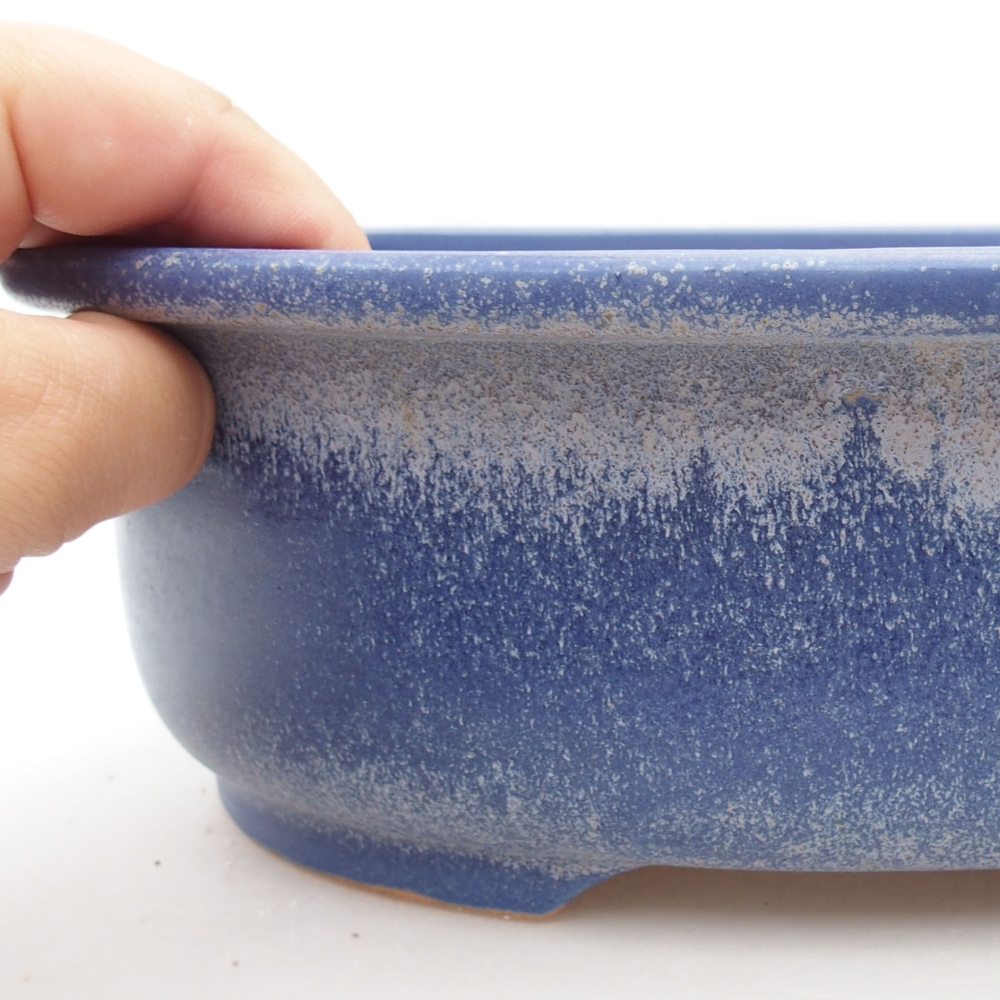 Bol à bonsaï en céramique 23 x 19,5 x 7 cm, couleur bleu