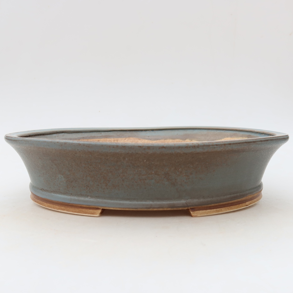 Pot à bonsaï en céramique 27 x 24,5 x 6 cm, couleur bleue