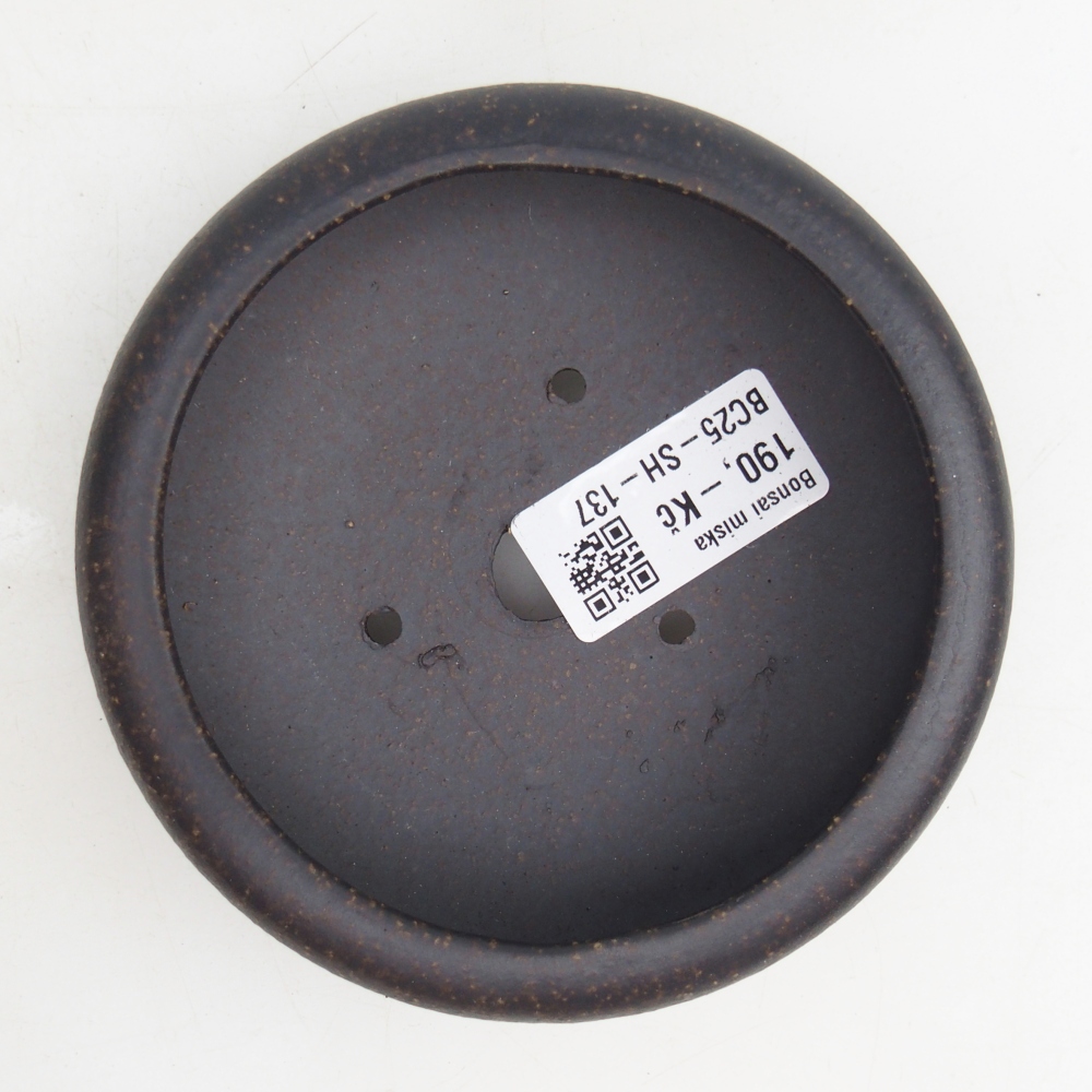 Bol à bonsaï en céramique 11,5 x 11,5 x 4 cm, ocre brunâtre