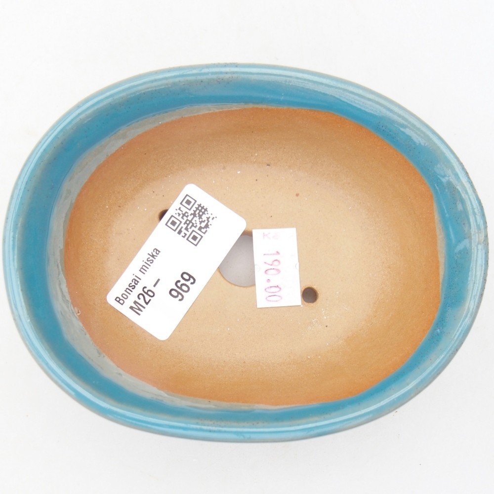 Bol à bonsaï en céramique 11 x 8,5 x 4 cm, couleur bleu