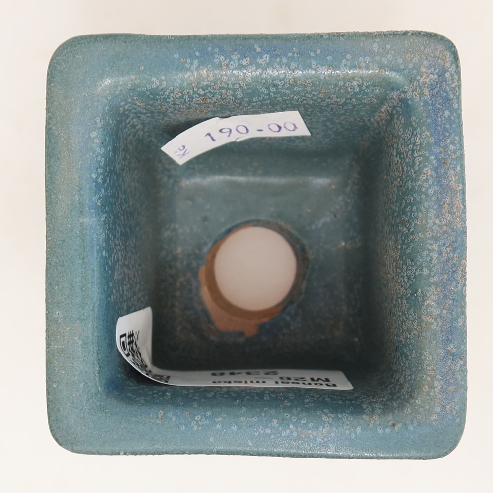 Pot à bonsaï en céramique 6 x 6 x 5,5 cm, couleur bleue