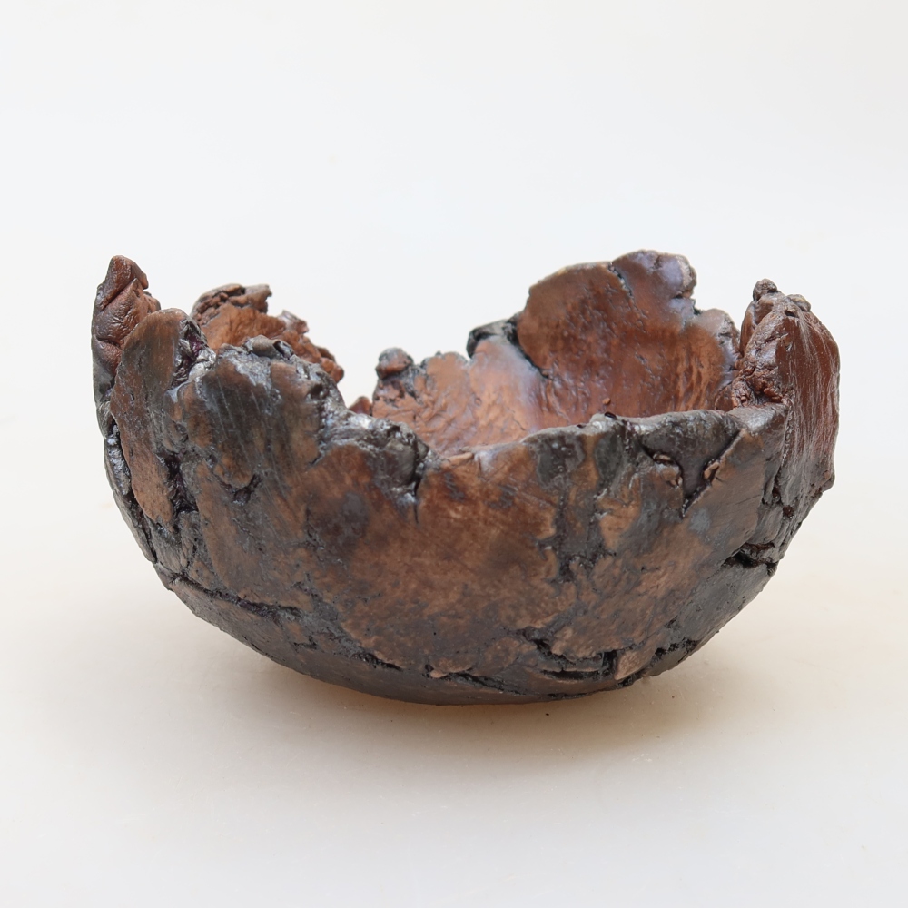Coquille en céramique 11 x 10 x 6,5 cm , couleur marron