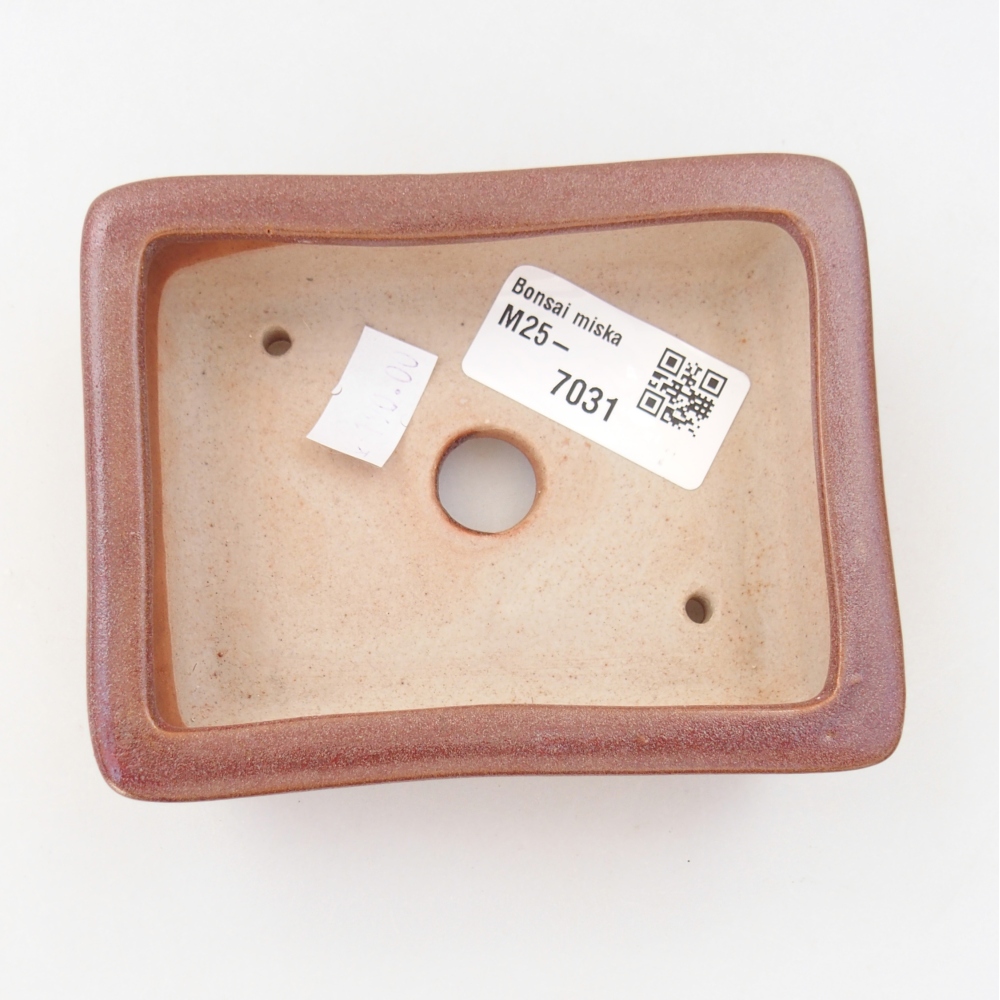 Bol à bonsaï en céramique 11 x 8,5 x 3,5 cm, bordeaux