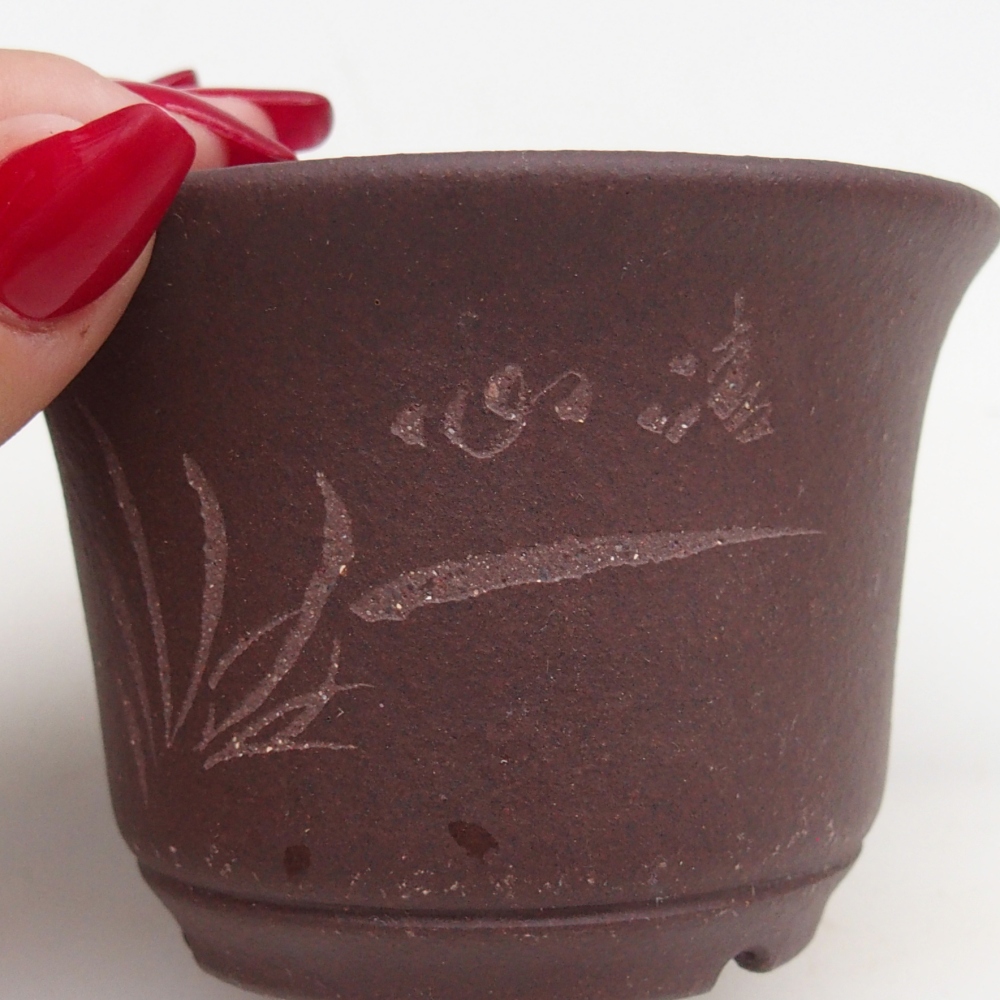 Bol à bonsaï en céramique 9,5 x 9,5 x 6,5 cm, brun