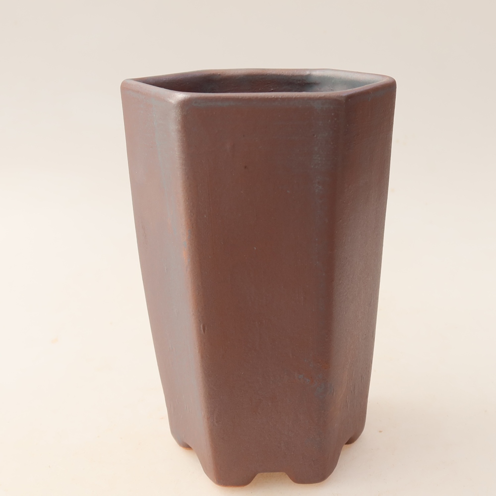 Pot à bonsaï en céramique 9,5 x 8,5 x 14,5 cm, couleur métallique