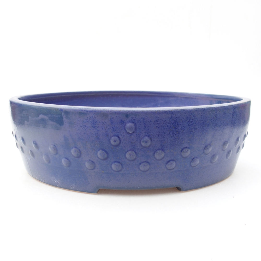 Bol à bonsaï en céramique 27,5 x 27,5 x 8 cm, couleur bleu