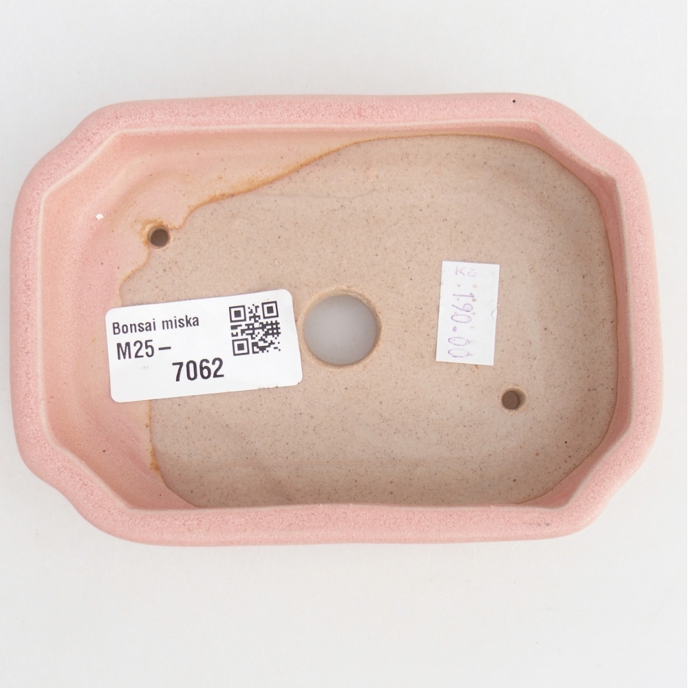 Bol à bonsaï en céramique 12,5 x 9 x 3 cm, rose