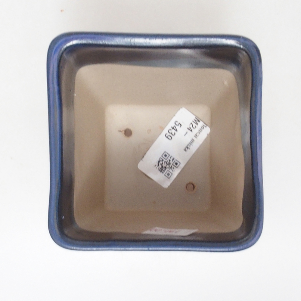 Bol à bonsaï en céramique 8,5 x 8,5 x 11 cm, couleur bleu