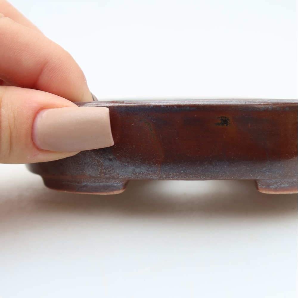 Bol à bonsaï en céramique 12 x 9,5 x 2,5 cm, brun