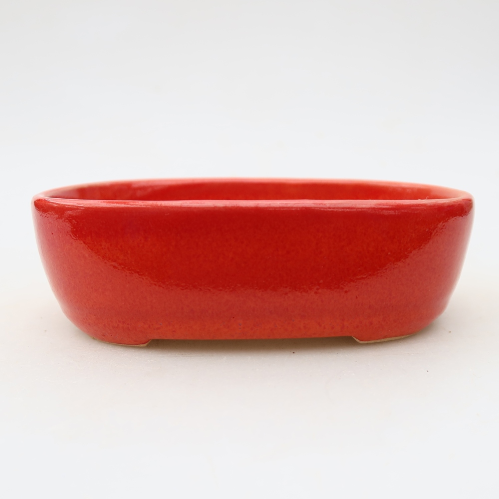 Bol à bonsaï en céramique 13 x 8,5 x 4 cm, couleur rouge