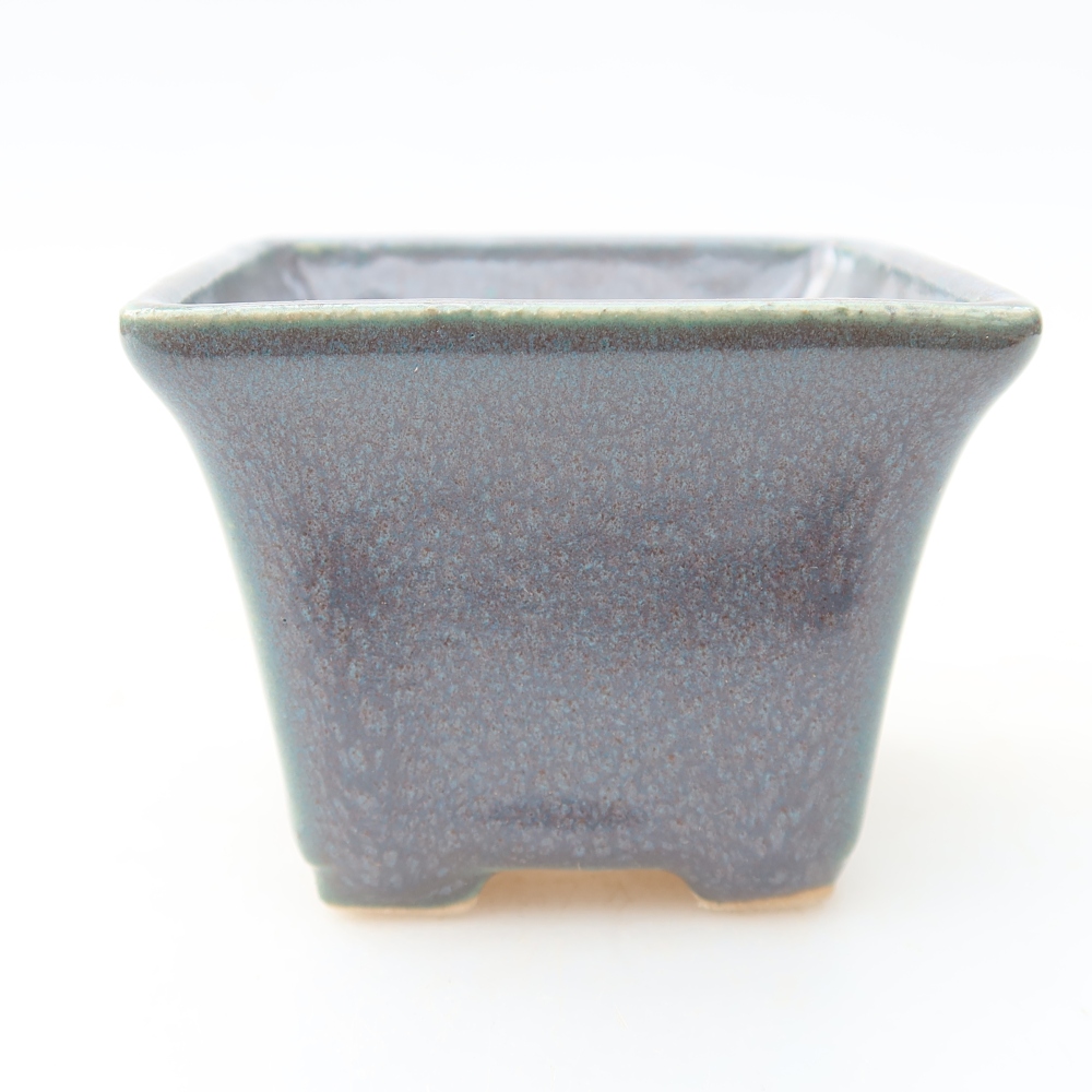 Pot à bonsaï en céramique 6,5 x 6,5 x 5 cm, couleur grise