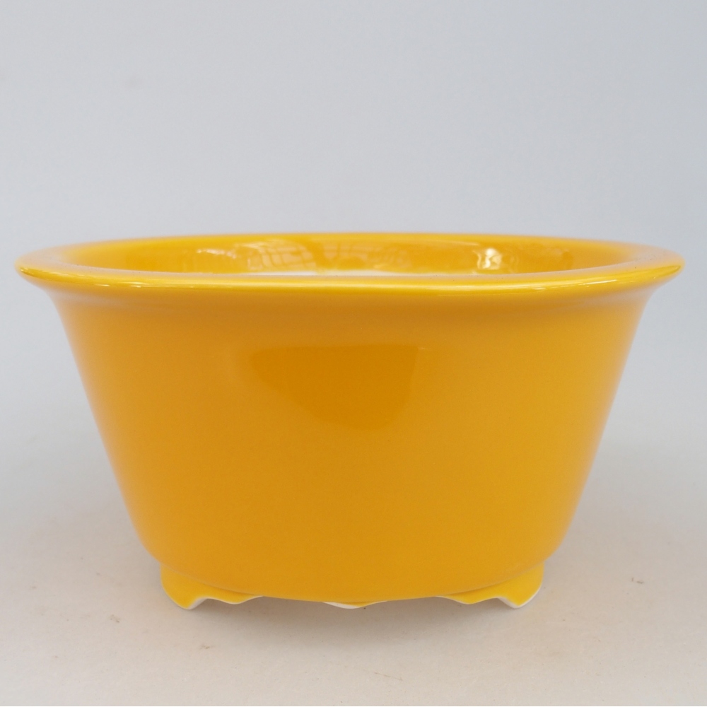 Bol à bonsaï en céramique 16 x 16 x 8,5 cm, jaune