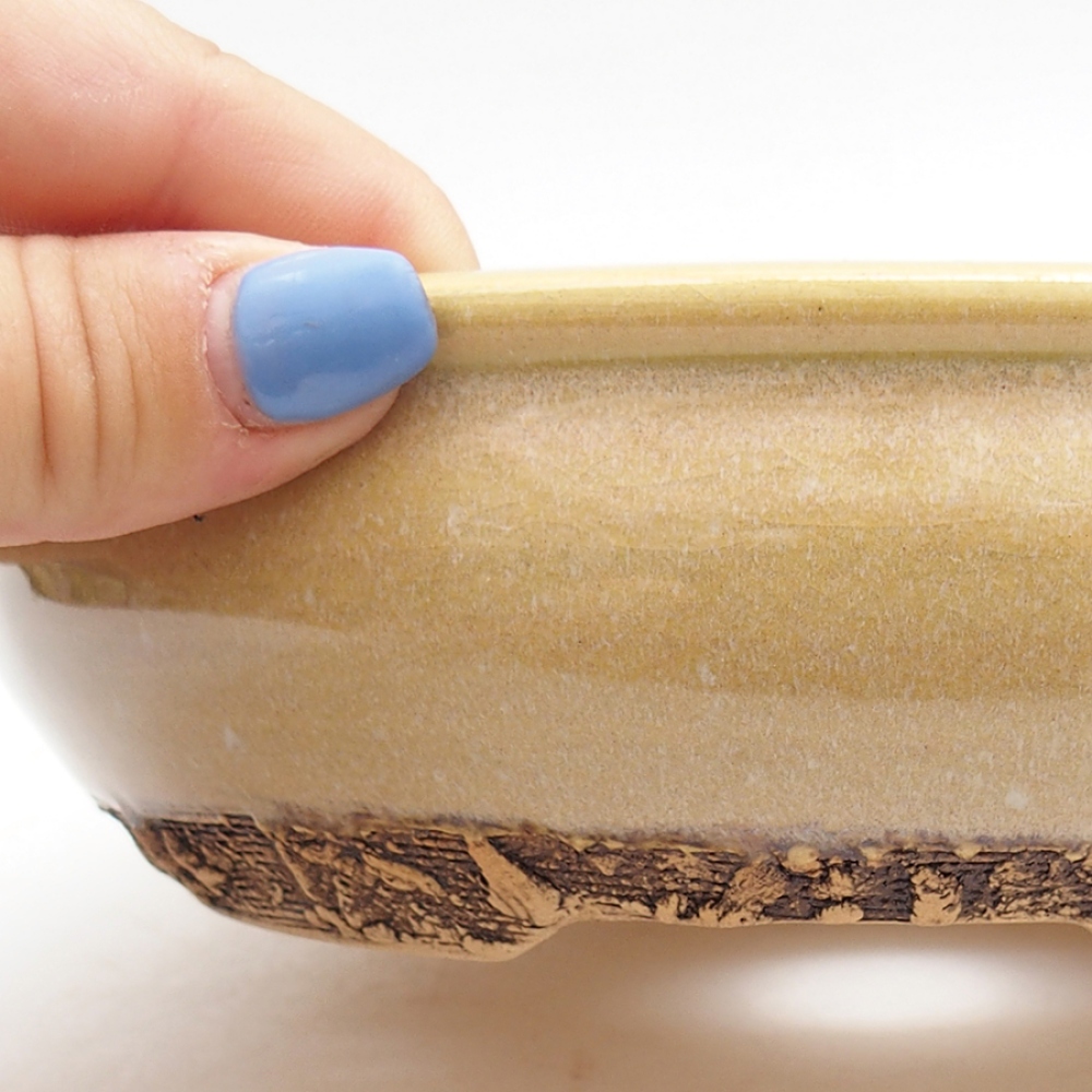 Bol à bonsaï en céramique 18 x 18 x 5 cm, vert