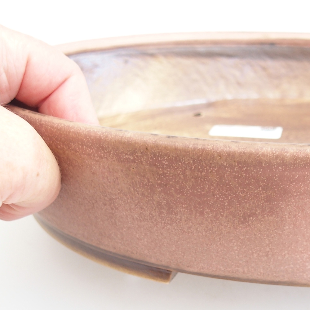 Bol à bonsaï en céramique 31 x 26,5 x 6 cm, rose