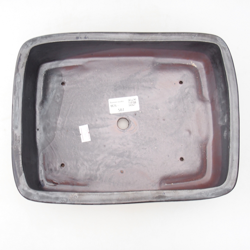 Bol à bonsaï en céramique 26,5 x 20 x 6,5 cm, noir