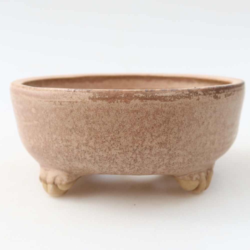 Pot à bonsaï en céramique 10,5 x 10,5 x 4 cm, couleur rose