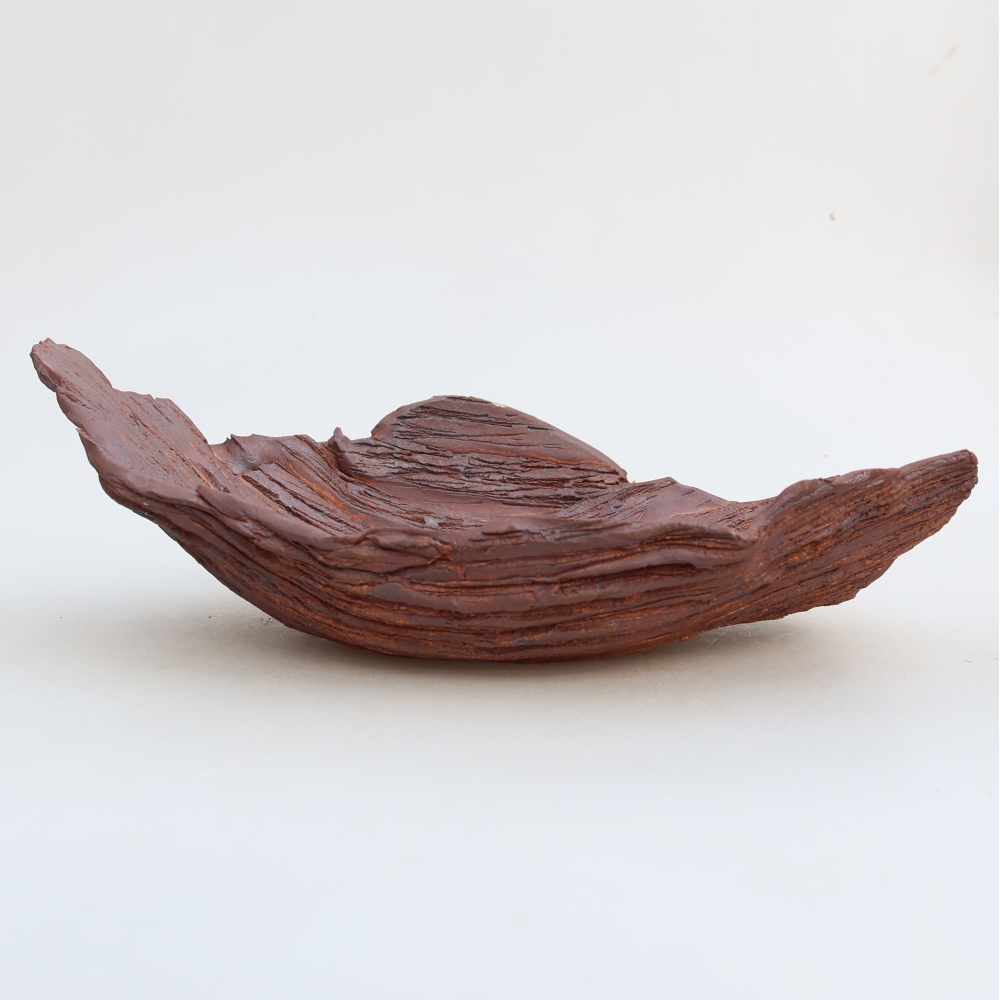 Coquille en céramique  24,5 x 14,5 x 7,5 cm , couleur marron
