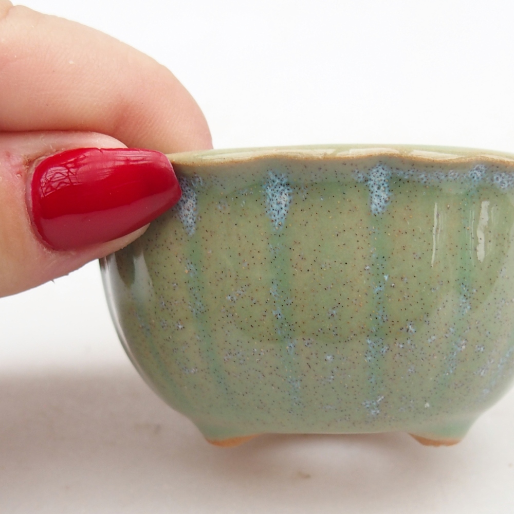 Bol à bonsaï en céramique 7 x 8,5 x 3,5 cm, vert