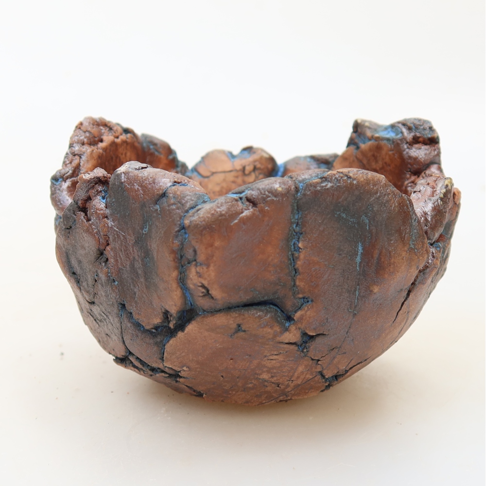 Coquille en céramique 9 x 9 x 6 cm , couleur bleue