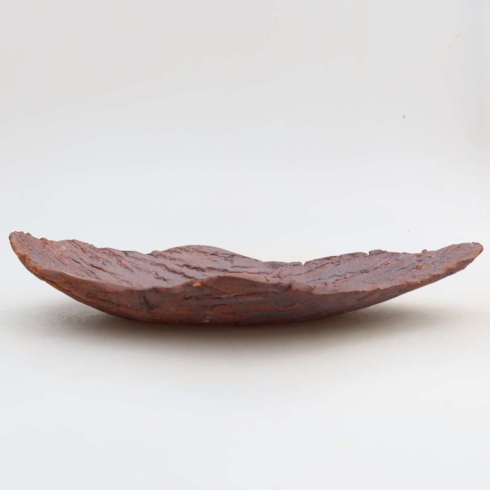 Coquille en céramique  27 x 18,5 x 5 cm, couleur marron