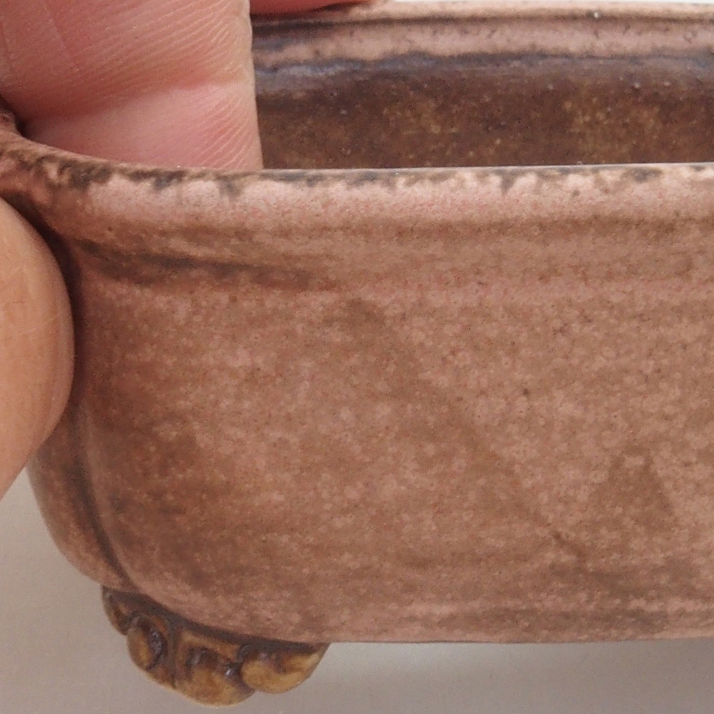 Bol à bonsaï en céramique 10 x 8,5 x 4 cm, brun