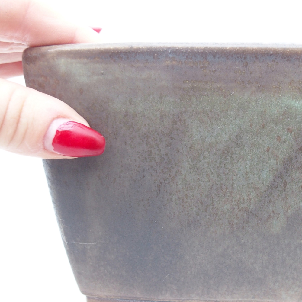 Bol à bonsaï en céramique 16 x 16 x 10 cm, vert