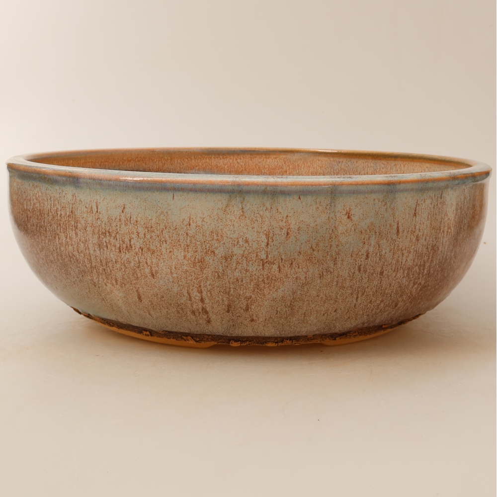 Pot à bonsaï en céramique 28 x 28 x 8 cm, couleur bleue