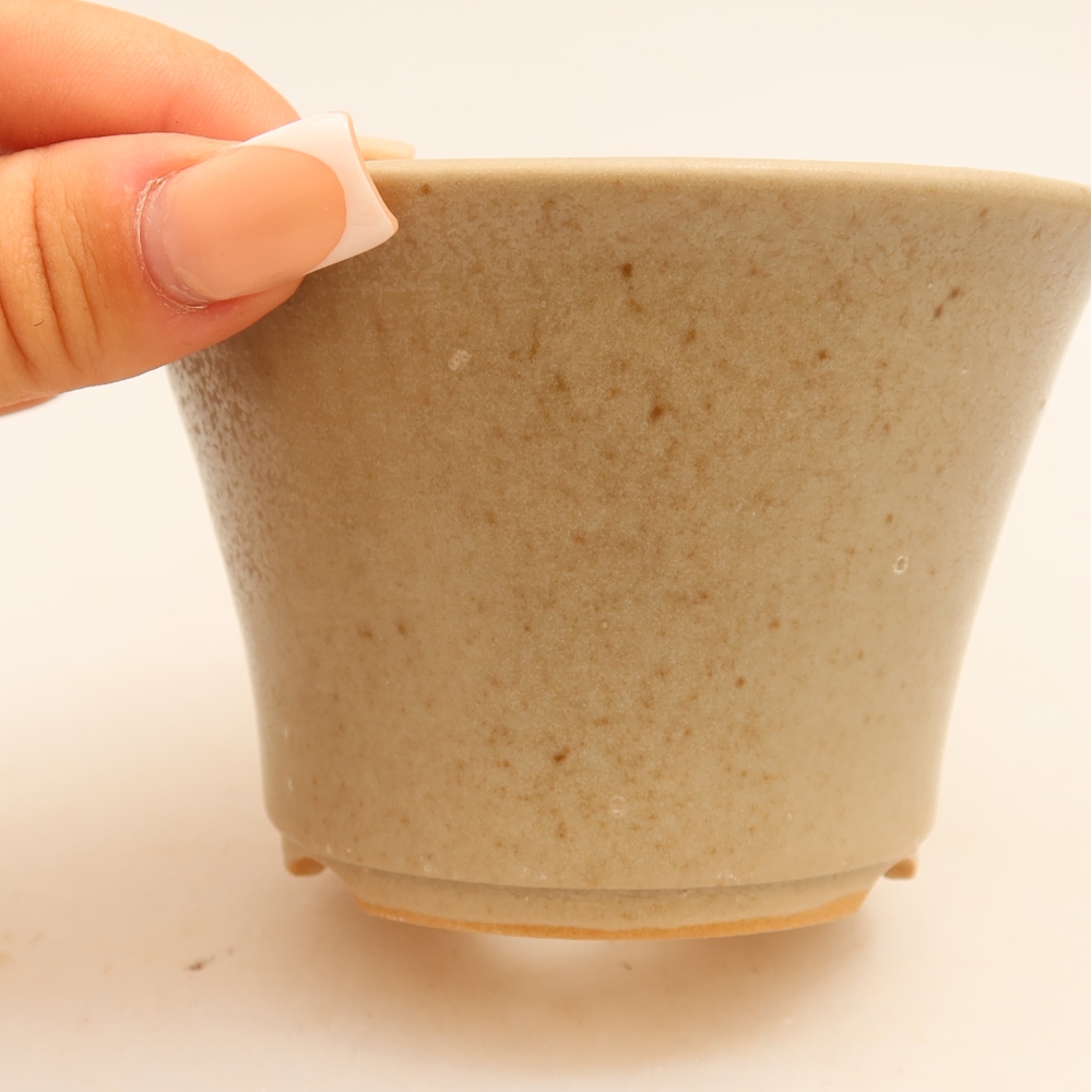 Pot à bonsaï en céramique 11 x 11 x 7 cm, couleur grise