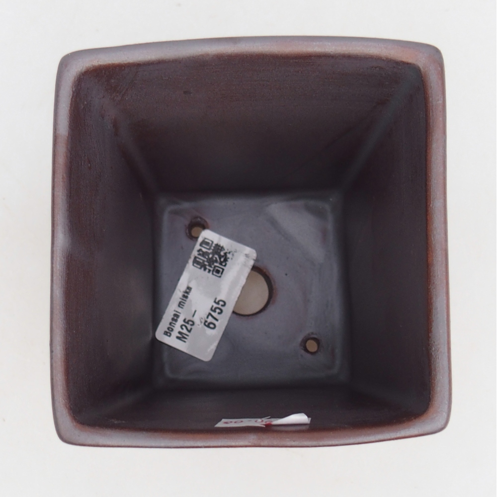 Bol à bonsaï en céramique 9 x 9 x 12,5 cm, couleur métal