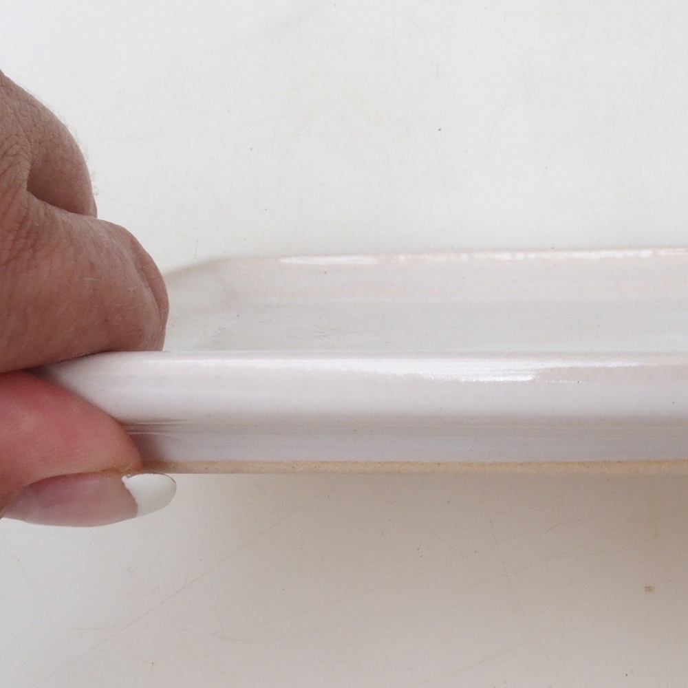 Soucoupe Bonsaï rectangle 19,5 x 14 x 1,5 cm - blanc