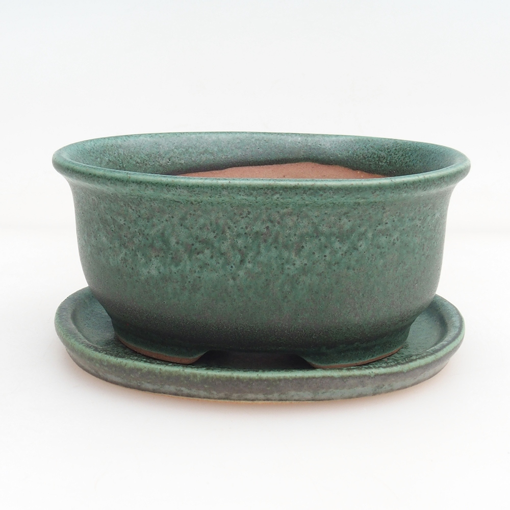 Bol bonsaï + soucoupe H11 - 11,5 x 10 x 4 cm - vert
