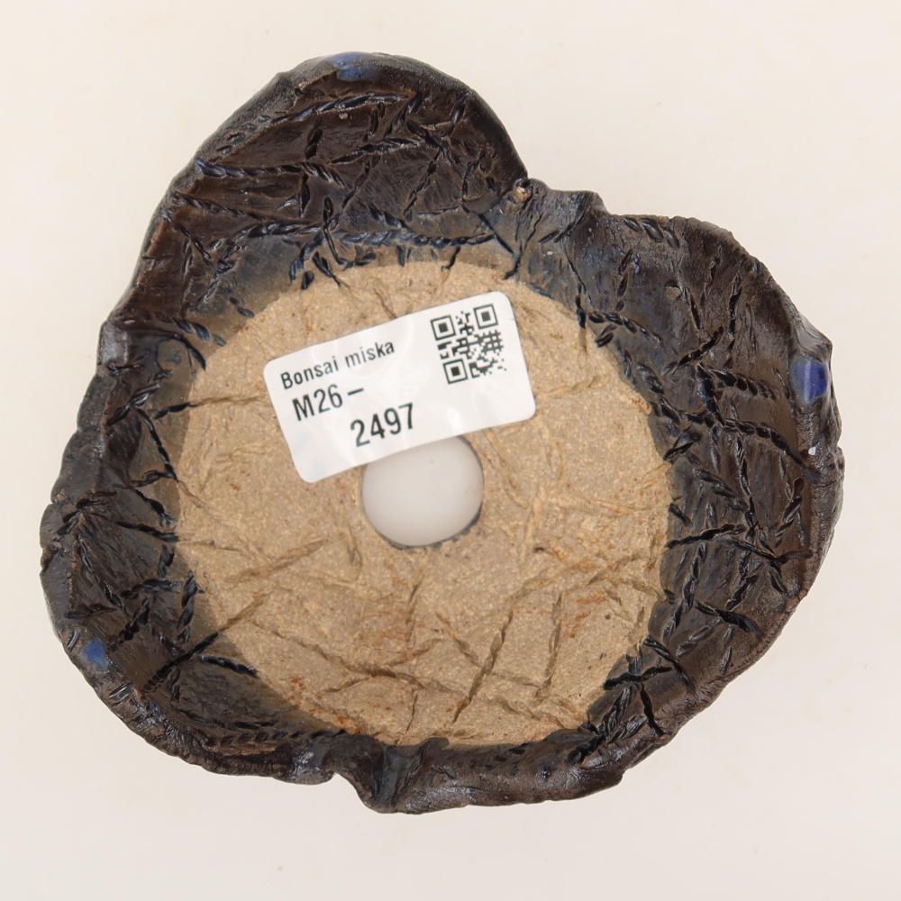 Coquille en céramique  10 x 9,5 x 6 cm, couleur bleu-noir