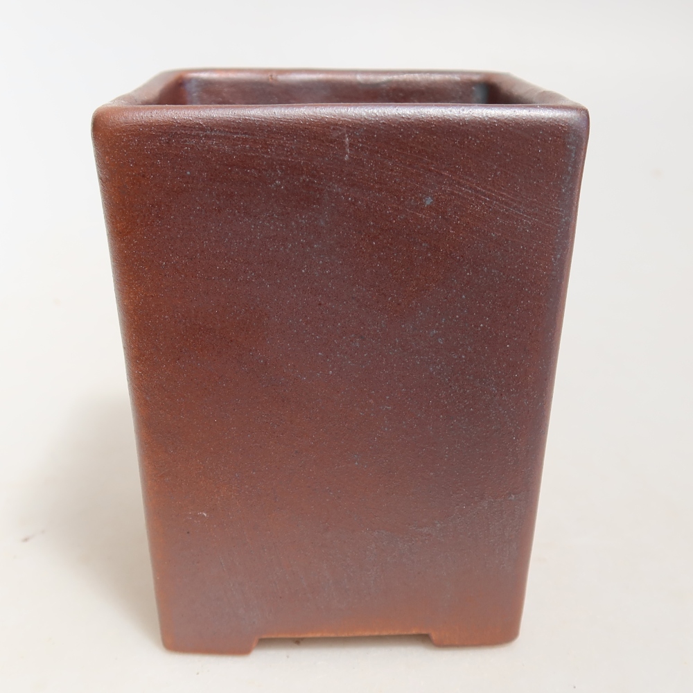 Pot à bonsaï en céramique 7,5 x 7,5 x 9,5 cm, couleur métallique