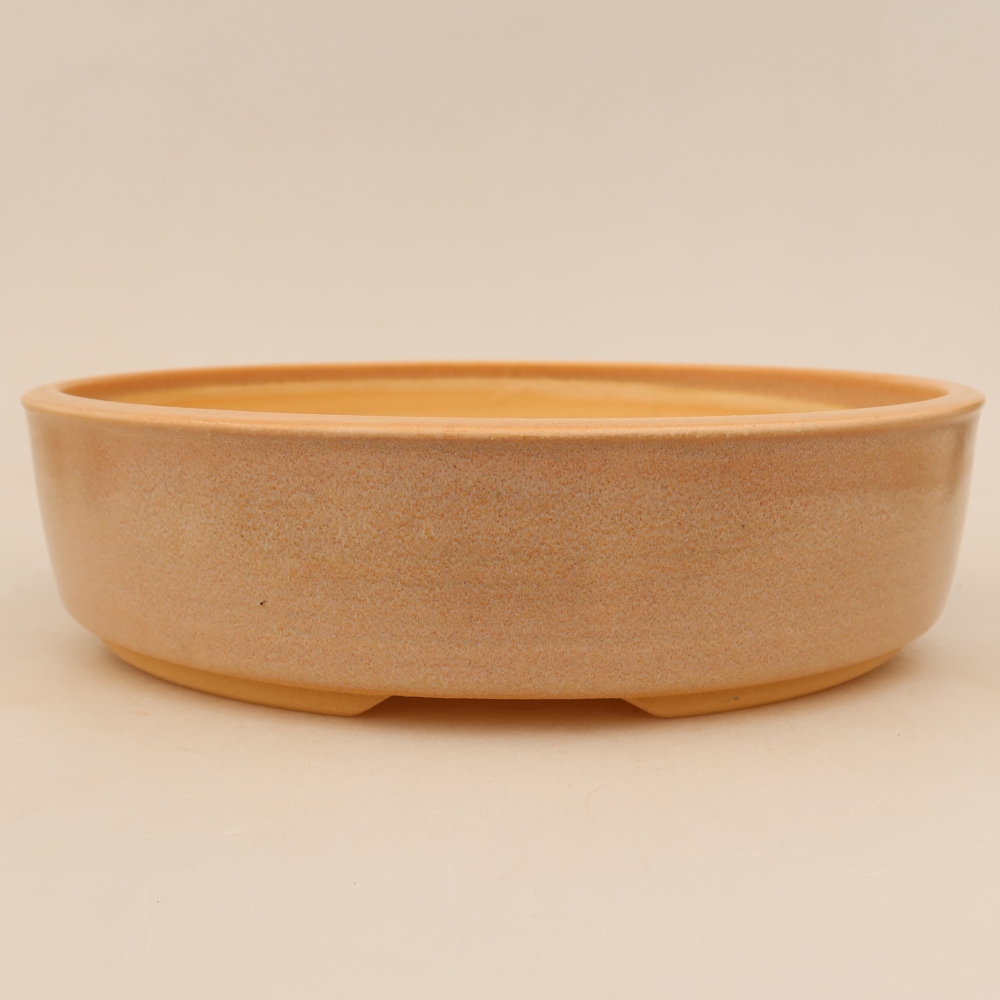 Pot à bonsaï en céramique 26 x 26 x 6,5 cm, couleur beige